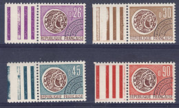 1971-Francia (MNH=**) Serie 4 Valori Moneta Gallica - Ongebruikt