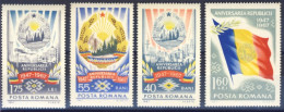 1967-Romania (MNH=**) Serie 4 Valori Anniversario Della Repubblica - Altri & Non Classificati