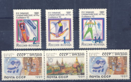 1990/92-Russia (MNH=**) Due Serie 6 Valori Sport Invernali, India E Bambini - Other & Unclassified