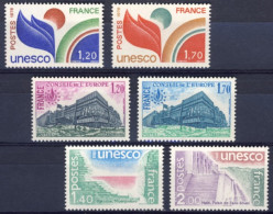 1977/8-Francia (MNH=**) 3 Serie 6 Valori Unesco - Nuevos