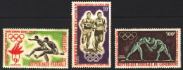 1964-Camerun (MNH=**) S.3v."Olimpiade Tokyo" - Cameroun (1960-...)