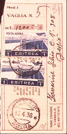1936-Eritrea (F=on Piece) Due P.A. L.1 Anullo Di Dessie' Amara (Asmara) Del 15.4 - Eritrea