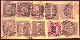 1878-Regno (F=on Piece)interessante Frammento Affrancato Con Cinque 1c.Cifra+ Tr - Oblitérés