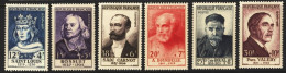 1954-Francia (MNH=**) S.6v.personaggi Famosi Famous Persons "Saint Louis, Bossue - Ongebruikt