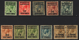 1925/34-Marocco Agenzie (MLH=*) 11v.(light Hinge) British Stamps Surcharged In F - Other & Unclassified