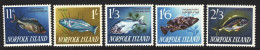 1962/3-Norfolk Island (MNH=**)  5 Valori "Pesci, Fishes" - Isla Norfolk