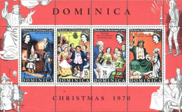 1970-Dominica (MNH=**) Foglietto S.4v."Natale" - Dominique (1978-...)