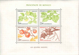 1981-Monaco (MNH=**) Foglietto S.4v."Le 4 Stagioni Ed Evoluzione Dei Frutti Il K - Autres & Non Classés