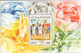 1988-Bulgaria (MNH=**) Foglietto S.1v."Giochi Olimpici Estivi A Seoul"cat.Yvert  - Sonstige & Ohne Zuordnung