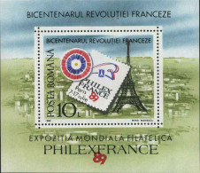 1989-Romania (MNH=**) Foglietto S.1v."bicentenario Della Rivoluzione Francese Ro - Autres & Non Classés