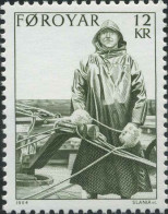 1984-Faeroer (MNH=**) 12k."timoniere Alla Sbarra Aspetti Della Pesca Faeroese" - Féroé (Iles)