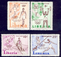1960-Liberia (MNH=**) S.4v." Olimpiadi Di Roma" - Liberia
