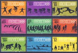 1967-Messico (MNH=**) S.9v."Olimpiadi Messico" - Mexique