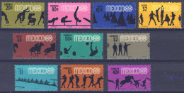1968-Messico (MNH=**) S.10v."Olimpiadi Messico" - Mexique