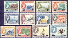 1956-Isole Vergini (MNH=**)s.12v.soprastampati "Serie Definitiva" - Iles Vièrges Britanniques