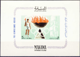 1968-Manama (MNH=**) Foglietto S.1v."Olimpiade Messico" - Manama