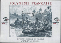 1984-Polinesia (MNH=**) Foglietto S.1v."esposizione Mondiale Di Filatelia Madrid - Sonstige
