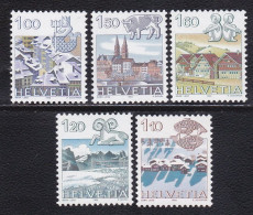 1982-Svizzera (MNH=**) S.5v."Segni Zodiacali E Paesaggi" Sottofacciale - Sonstige & Ohne Zuordnung