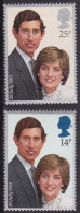 1981-Gran Bretagna (MNH=**) S.2v."Nozze Lady Diana"cat.Unificato Euro 5,25 - Nuovi