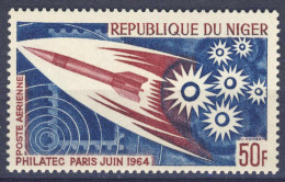 1964-Niger (MNH=**) S.1v."Rocket, Stars PHILATEC" - Niger (1960-...)