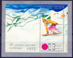 1972-Polonia (MNH=**) Foglietto S.1v."Olimpiadi Sapporo" - Sonstige & Ohne Zuordnung