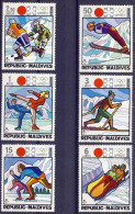 1972-Maldive (MNH=**) S.6."Olimpiadi Sapporo" - Maldivas (1965-...)