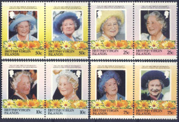 1985-Isole Vergini (MNH=**)s.8v."Queen Mother 85th" - Iles Vièrges Britanniques