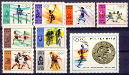 1967-Polonia (MNH=**) S.9v."Olimpiadi Messico" - Altri & Non Classificati