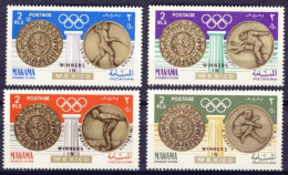 1968-Manama (MNH=**) S.4v."Olimpiadi Mexico Winners" - Manama