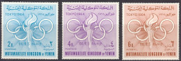 1964-Yemen (MNH=**) Mutawakelite S.3v." Olimpiadi Di Tokyo" - Yemen