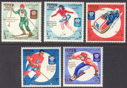 1968-Yemen (MNH=**) Repub.Araba S.5v." Olimpiadi Invernali Grenoble" - Yémen