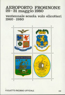 1980-Italia (MNH=**) Foglietto Ricordo Ufficiale S.4v."Ventennale Scuola Volo El - Erinnophilie