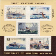 1989-Guernsey (MNH=**) Foglietto S.5v."Centenario Della Linea Marittima Great We - Guernsey
