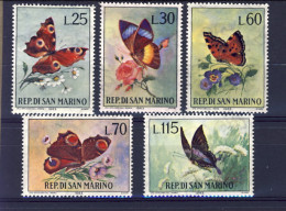 1963-San Marino (MNH=**)  S.5v."Farfalle E Fiori" - Nuevos
