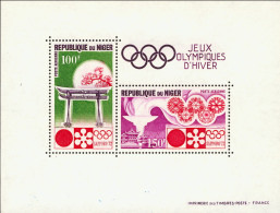 1972-Niger (MNH=**) Foglietto S.2v." Olimpiadi Invernali Di Sapporo"cat.Yvert 20 - Niger (1960-...)