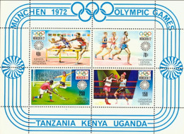 1972-Tanzania (MNH=**) Kenya Uganda Foglietto S.4v." Olimpiadi Di Monaco" - Tansania