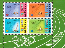 1972-Bahamas (MNH=**) Foglietto S.4v." Olimpiadi Di Monaco" - Bahrein (...-1965)