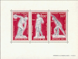 1972-Gabon (MNH=**) Foglietto S.3v." Olimpiadi Di Monaco" - Gabun (1960-...)