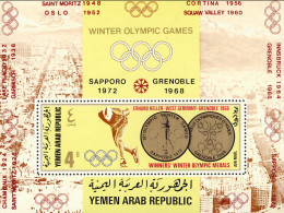 1968-Yemen (MNH=**) Repub.Araba Foglietto 4b."Olimpiadi Invernali Grenoble" - Yemen