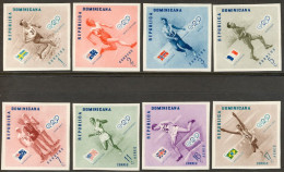 1957-Dominicana (MNH=**) S.8v.non Dentellati" Vincitori Di Medaglie Olimpiche Ba - Dominicaine (République)