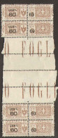 1923-Italia (MNH=**) Blocco Di Quattro Di Pacchi Postali 60c.su 5c. Con Interspa - Mint/hinged