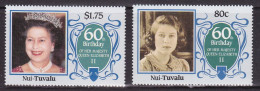 1986-Nui Tuvalu (MNH=**)s.4v."Anniversario Elisabetta II" - Tuvalu (fr. Elliceinseln)
