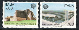 1987-Italia (MNH=**) S.2v."Europa Cept Architettura Moderna"cat.Sassone Euro 18 - 1946-60: Mint/hinged