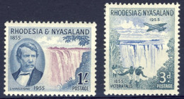 1955-Rodesia & Nyasaland (MNH=**) S.2v."Centenario Della Scoperta Delle Cascate  - 1915-1921 Protettorato Britannico