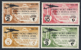 1934-Cirenaica (MNH=**) Posta Aerea S.4v."Roma Buenos Aires"cat.Sassone Euro 50 - Cirenaica