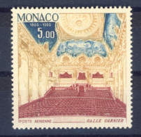 1966-Monaco (MNH=**) Posta Aerea Serie 1 Valore Centenario Monegasco Sala Garnie - Autres & Non Classés