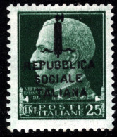 1944-Italia (MNH=**) 25c. Tiratura Di Firenze Posizione N.27 - Nuevos