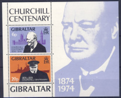 1974-Gibilterra (MNH=**) Foglietto 2 Valori Winston Churchill - Gibraltar