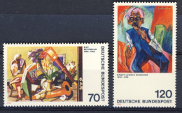 1974-Germania (MNH=**) Serie 2 Valori Dipinti Arte Moderna Beckmann, Kirchner - Otros & Sin Clasificación