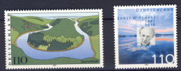 2000-Germania (MNH=**) Due Serie Due Valori Veduta Del Fiume Saar,Wiechert - Otros & Sin Clasificación